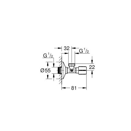 GROHE 22043000 - Valvola ad angolo UNIVERSAL DN 15 cromata lucida