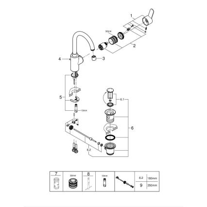 GROHE 23043003 - EUROSTYLE COSMOPOLITAN Miscelatore lavabo, misura L, cromato