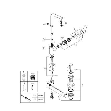 GROHE 23054003 - Miscelatore lavabo EURODISC COSMOPOLITAN misura L cromato