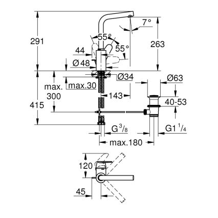GROHE 23054003 - Miscelatore lavabo EURODISC COSMOPOLITAN misura L cromato