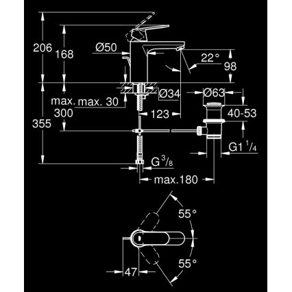 GROHE 23325000 - EUROSMART COSMOPOLITAN Miscelatore lavabo misura M cromato