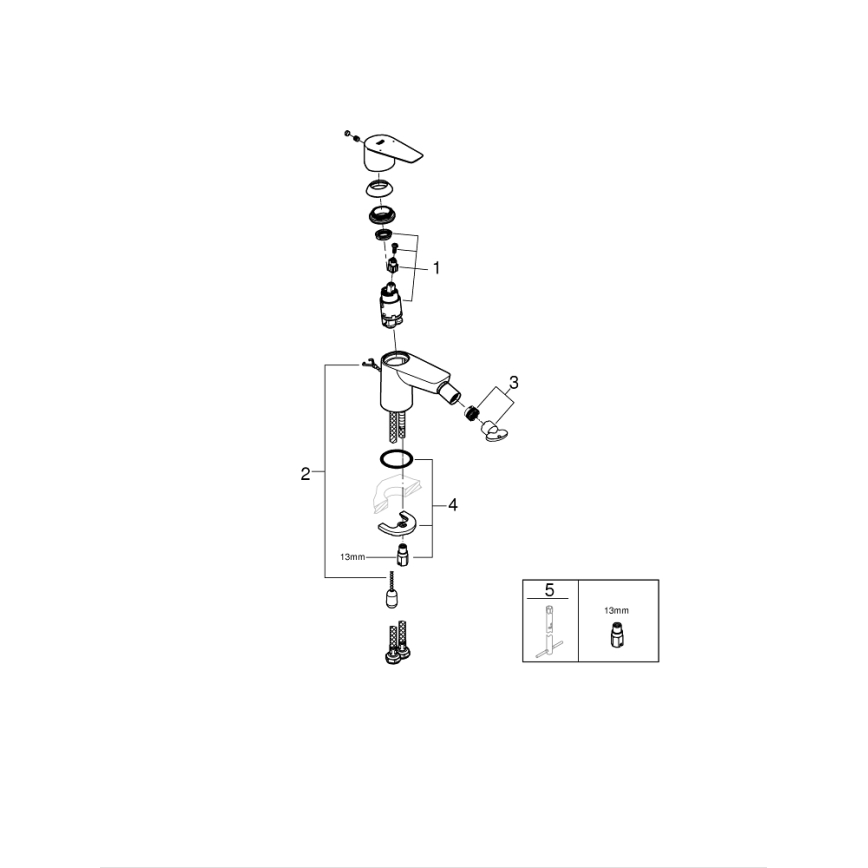 GROHE 23332001 - Miscelatore per bidet BAUEDGE taglia S cromo lucido