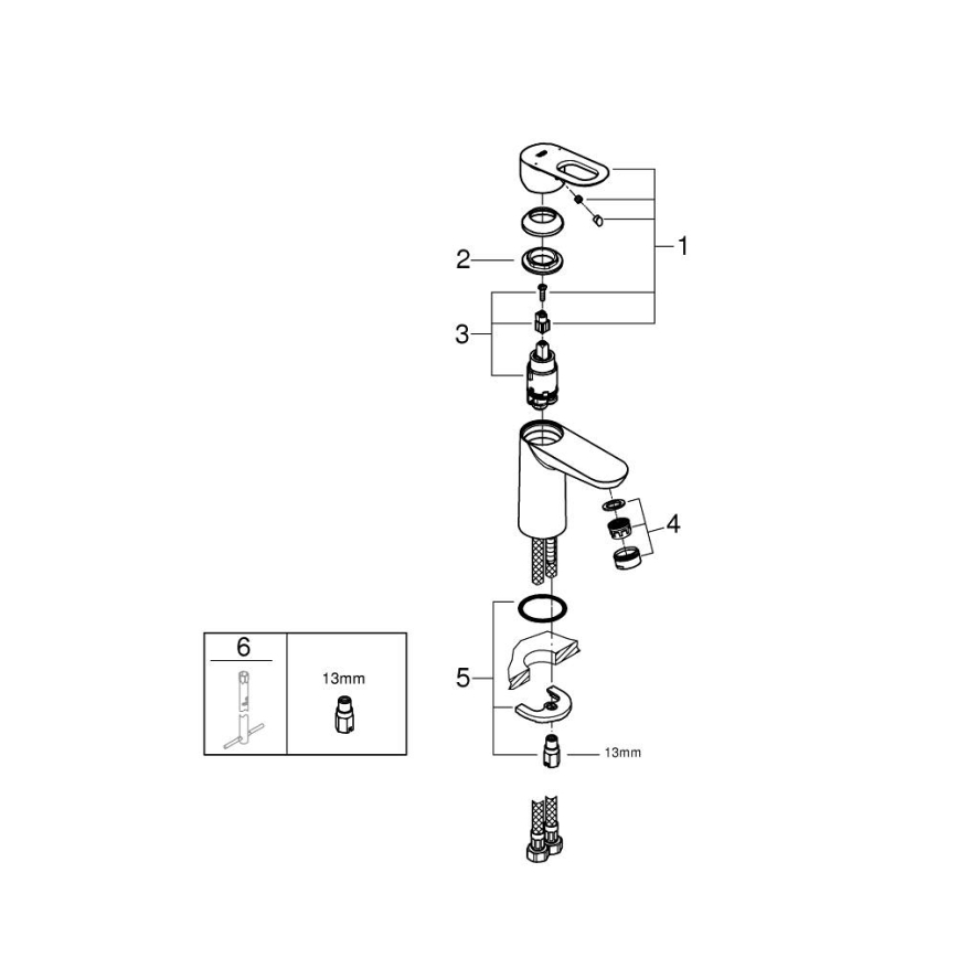GROHE 23337000 - BAULOOP DN 15 Miscelatore lavabo, cromo lucido