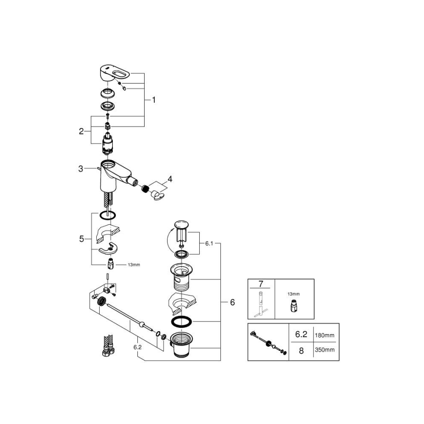 GROHE 23338000 - Miscelatore per bidet BAULOOP, cromato lucido