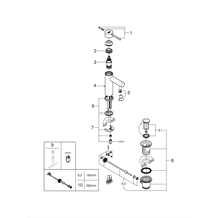 GROHE 23379001 - Miscelatore per lavabo ESSENCE, cromo lucido