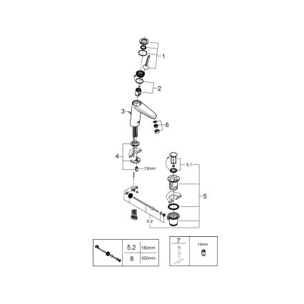 GROHE 23427000 - Miscelatore lavabo EURODISC JOY DN 15, misura M, cromo lucido
