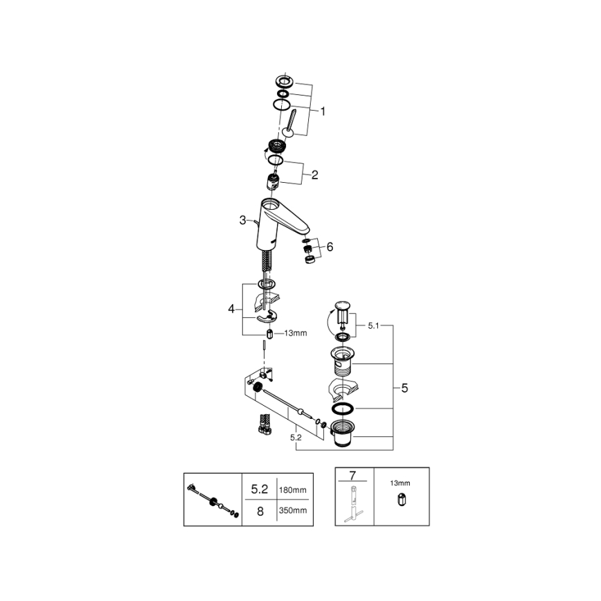 GROHE 23427000 - Miscelatore lavabo EURODISC JOY DN 15, misura M, cromo lucido
