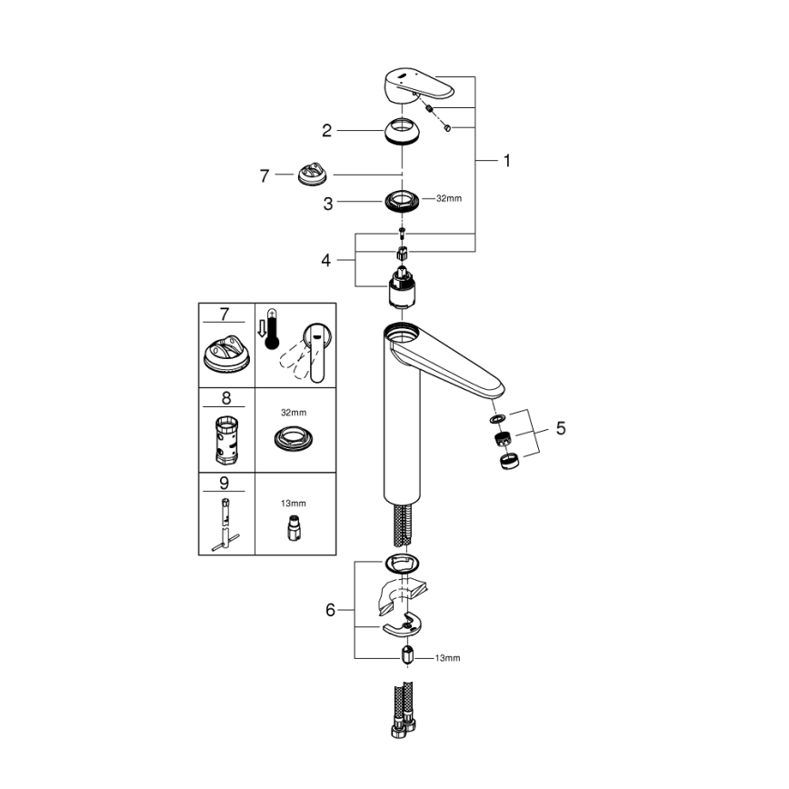 GROHE 23432000 - Miscelatore lavabo EURODISC COSMOPOLITAN XL, cromato