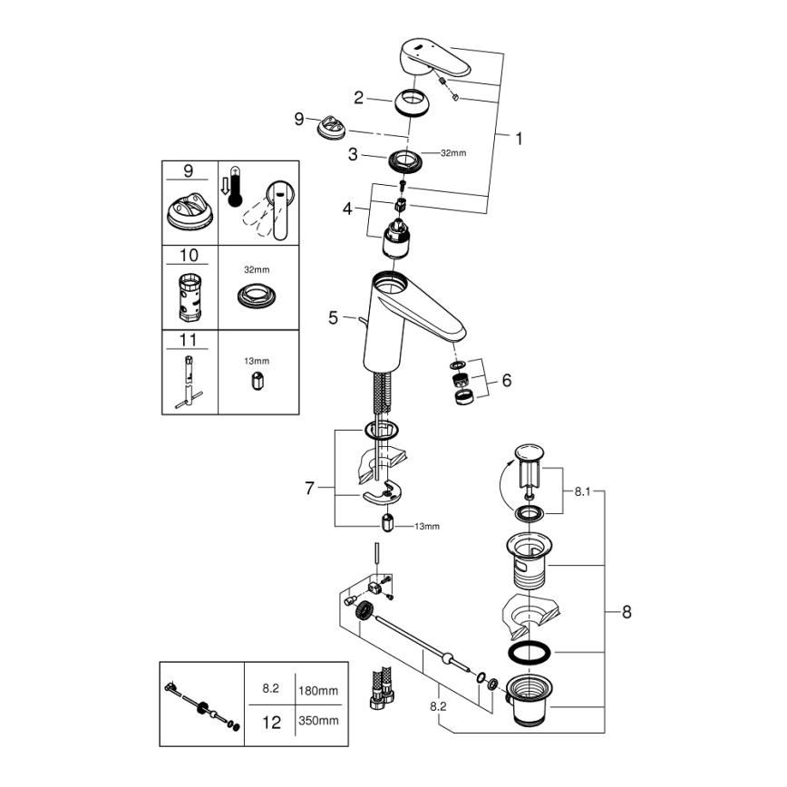 GROHE 23448002 - Miscelatore lavabo EURODISC COSMOPOLITAN misura M, cromato