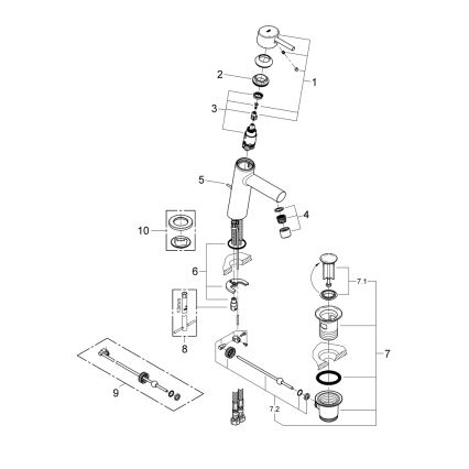 GROHE 23450001 - Miscelatore per lavabo CONCETTO M cromo lucido