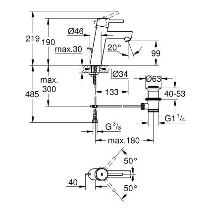 GROHE 23450001 - Miscelatore per lavabo CONCETTO M cromo lucido