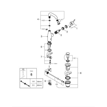 GROHE 23462AL1 - Miscelatore per lavabo ESSENCE, misura M, finitura grafite