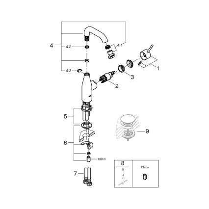GROHE 23463001 - ESSENCE Lavello Mixer Dimensioni M, Polished cromo