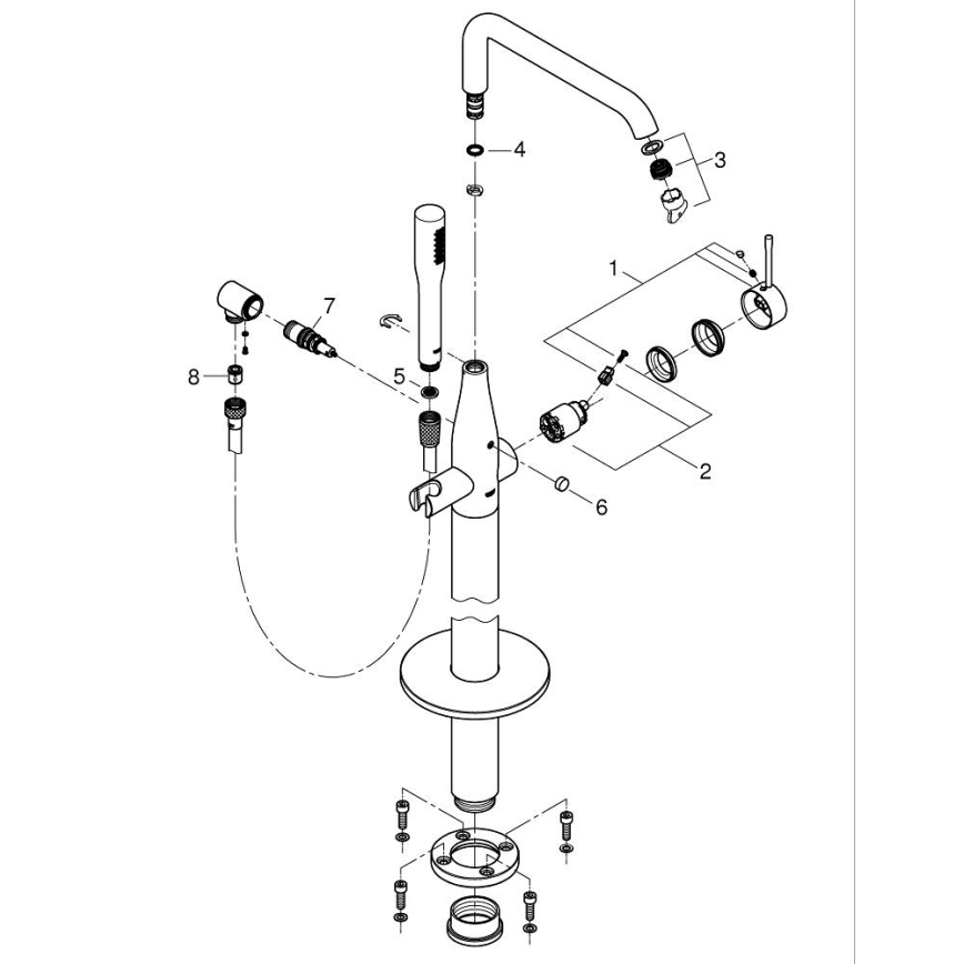 GROHE 23491DC1 - Miscelatore per vasca ESSENCE 277 mm in acciaio inossidabile