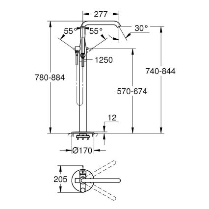 GROHE 23491DC1 - Miscelatore per vasca ESSENCE 277 mm in acciaio inossidabile