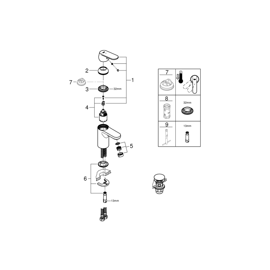 GROHE 23586000 - GET Miscelatore lavabo misura S, cromo lucido