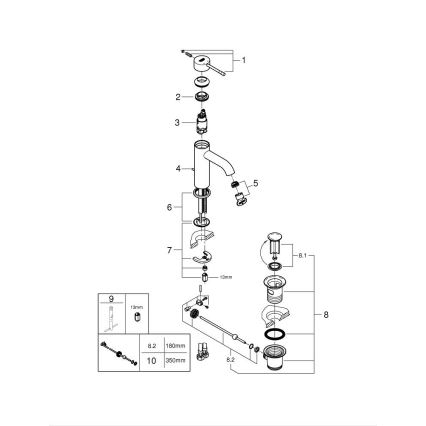 GROHE 23589DL1 - Miscelatore lavabo ESSENCE misura S, bronzo spazzolato