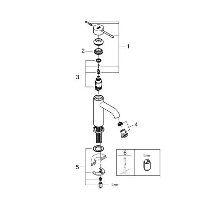 GROHE 23590AL1 - Miscelatore lavabo ESSENCE misura S, grafite