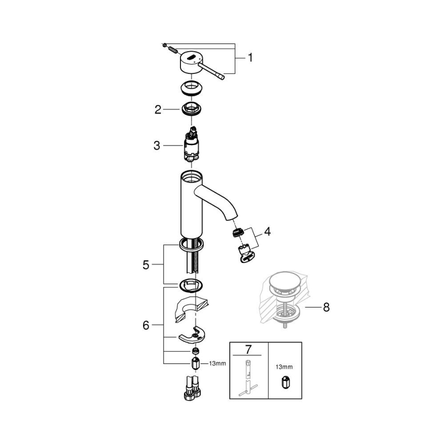 GROHE 23590DA1 - Miscelatore per lavabo ESSENCE DN 15 ramato