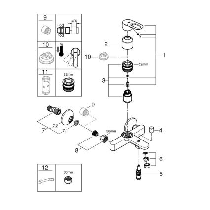 GROHE 23603000 - Miscelatore per vasca BAULOOP DN 15, finitura cromata lucida