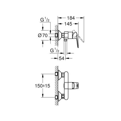 GROHE 23634000 - BAULOOP DN 15 Miscelatore doccia, cromo lucido