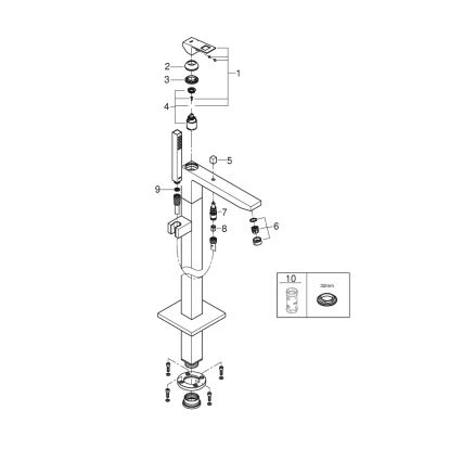 GROHE 23672001 - Miscelatore per vasca EUROCUBE 298 mm, cromo lucido