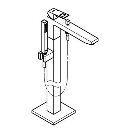 GROHE 23672001 - Miscelatore per vasca EUROCUBE 298 mm, cromo lucido
