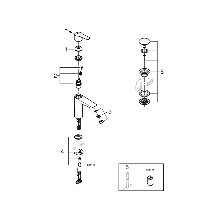 GROHE 23746002 - Miscelatore lavabo START, misura M, cromo lucido
