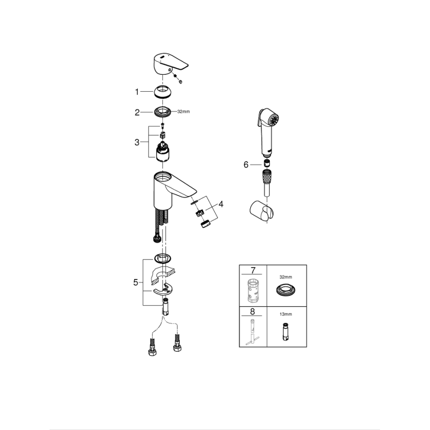 GROHE 23773001 - Miscelatore per lavabo START EDGE taglia S, cromo lucido