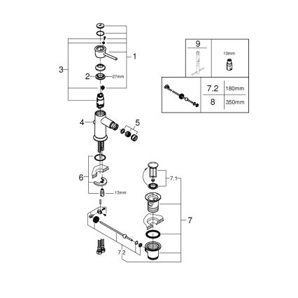 GROHE 23785000 - START CLASSIC Miscelatore per bidet, cromato lucido