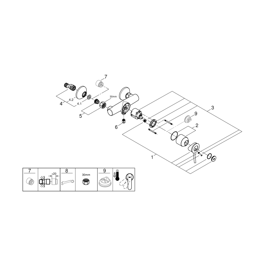 GROHE 23786000 - Miscelatore per doccia START CLASSIC 150 mm cromo lucido