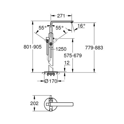 GROHE 23792001 - Miscelatore per vasca LINEARE 271 mm cromo lucido