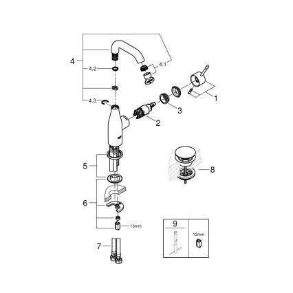 GROHE 23798001 - Miscelatore lavabo ESSENCE DN 15, misura M, cromo lucido