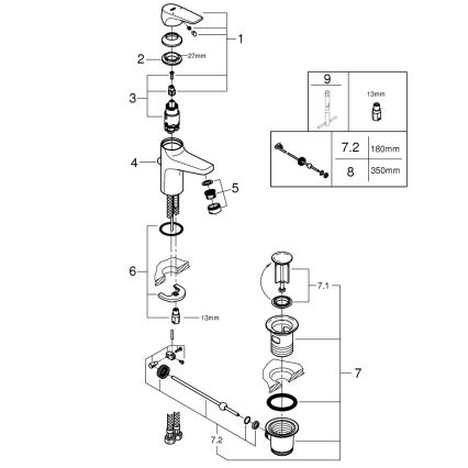 GROHE 23809000 - START FLOW Miscelatore lavabo DN 15, cromo lucido
