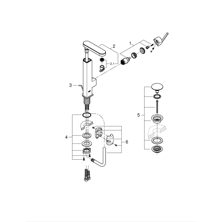 GROHE 23844003 - Miscelatore lavabo PLUS, misura L, cromo lucido
