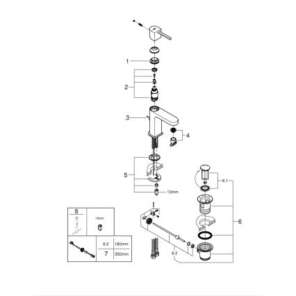 GROHE 23870003 - Miscelatore lavabo PLUS, misura S, cromo lucido
