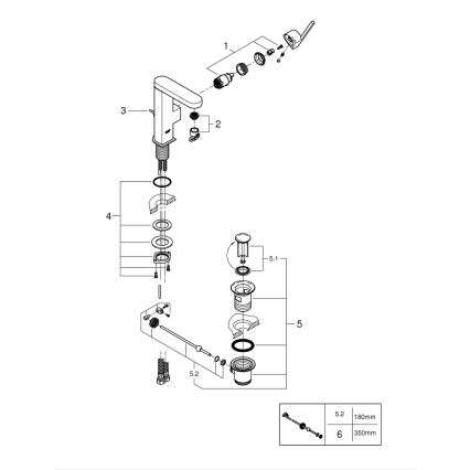 GROHE 23871003 - Miscelatore lavabo PLUS, misura M, cromo lucido