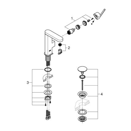 GROHE 23872003 - Miscelatore per lavabo PLUS M, cromato lucido