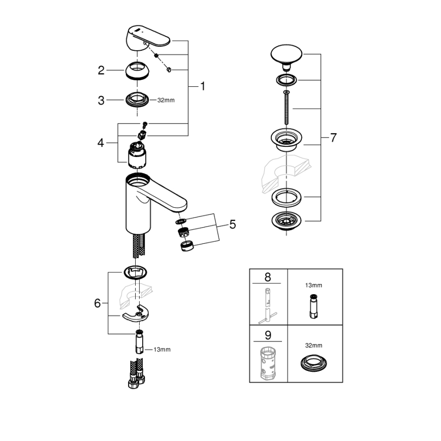 GROHE 23928000 - Miscelatore lavabo DN 15, misura M, cromo lucido