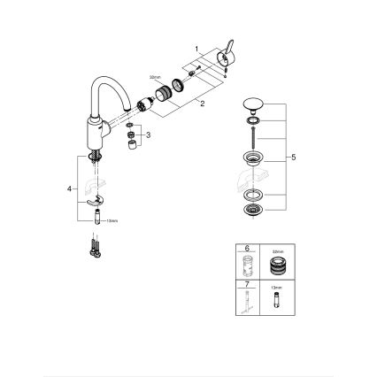 GROHE 23933001 - Miscelatore lavabo EUROSMART COSMOPOLITAN misura L cromato