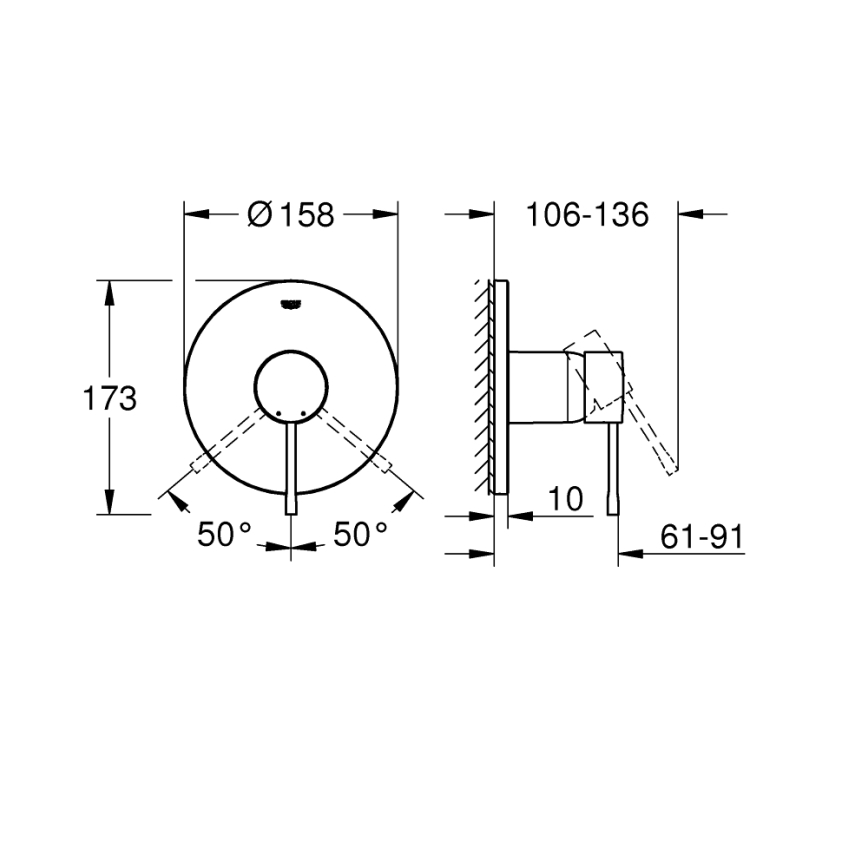 GROHE 24057GN1 - Miscelatore doccia ESSENCE, finitura oro spazzolato