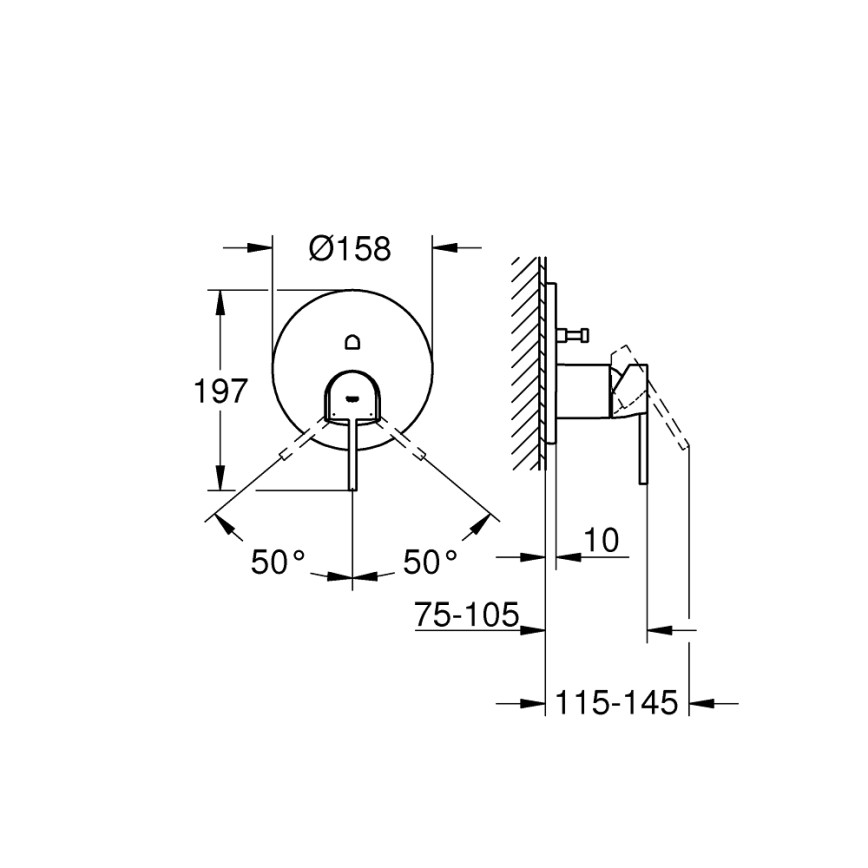 GROHE 24060003 - Miscelatore PLUS in cromo lucido