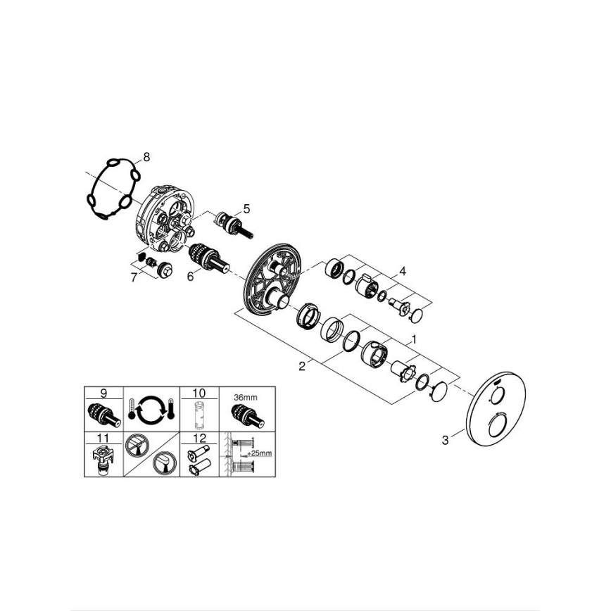 GROHE 24075000 - Miscelatore termostatico per doccia GROHTHERM, cromo lucido