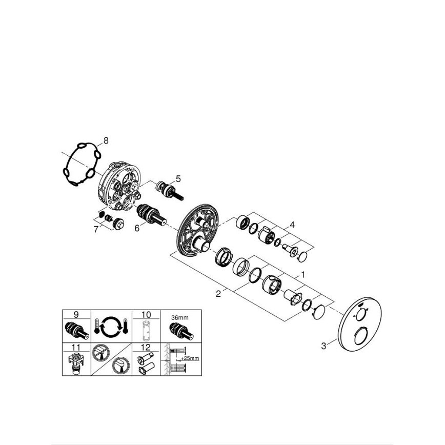 GROHE 24076000 - Miscelatore termostatico per doccia GROHTHERM, cromato lucido
