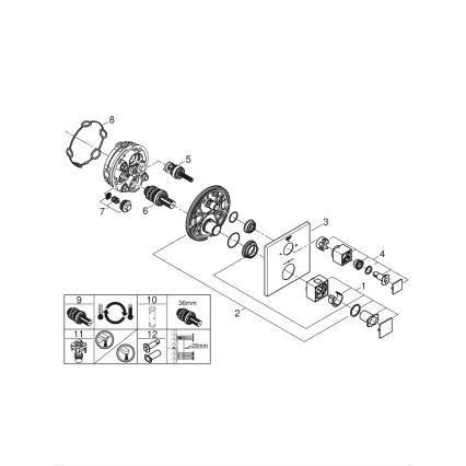 GROHE 24154000 - GROHTHERM CUBE Termostatico mixer, lucido cromo