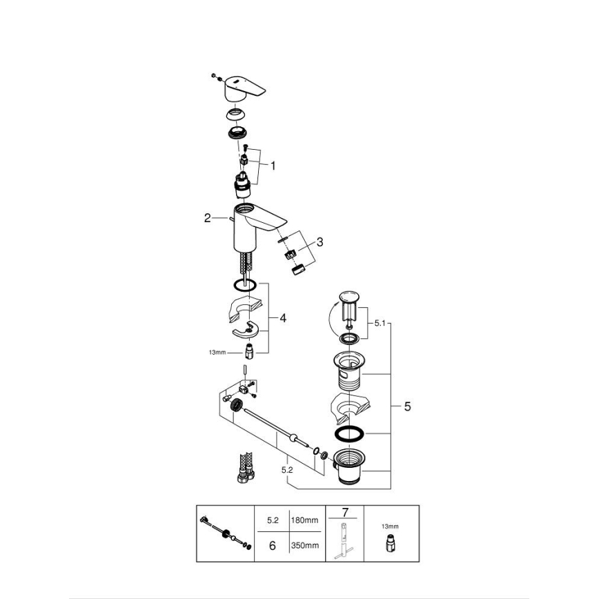GROHE 24196001 - Miscelatore lavabo START, misura S, cromo lucido