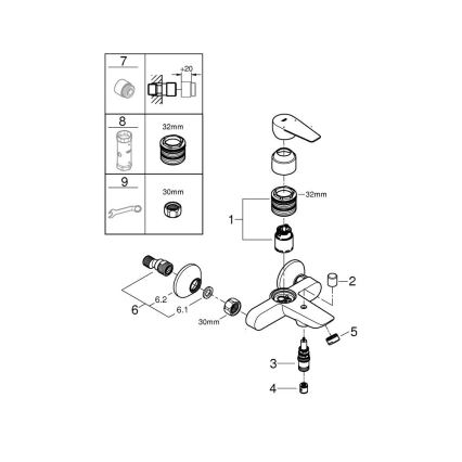 GROHE 24198001 - Miscelatore per vasca DN 15 cromato lucido