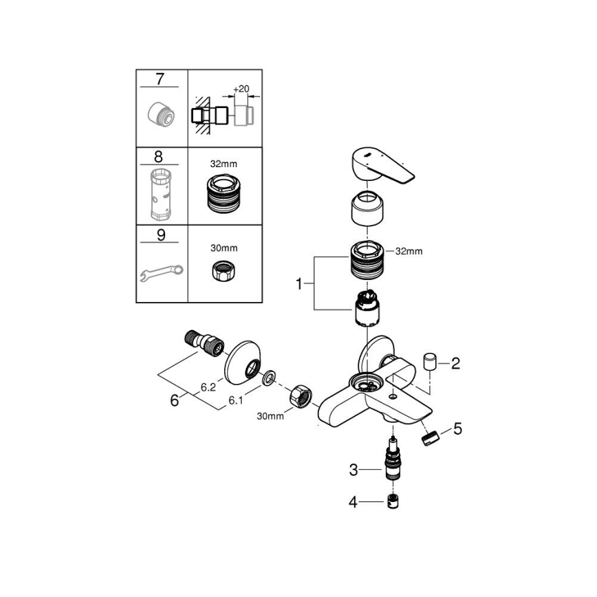 GROHE 24198001 - Miscelatore per vasca DN 15 cromato lucido