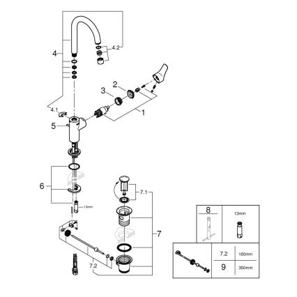 GROHE 24203002 - Miscelatore lavabo START, misura L, cromo lucido