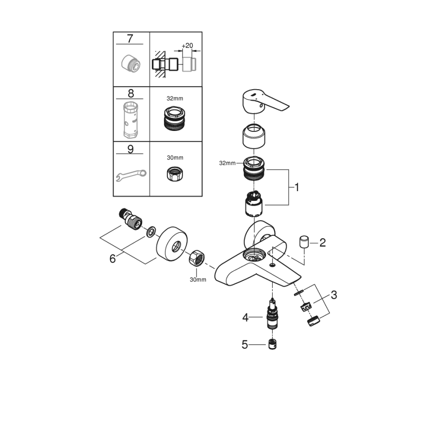 GROHE 242062432 - Miscelatore per vasca START DN 15 nero